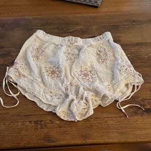 Free People Intimately Floral Embroidered Shorts Women's Size Small